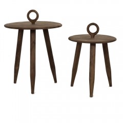 CAFE TABLE DUO SET OF 2 MANGO WOOD 